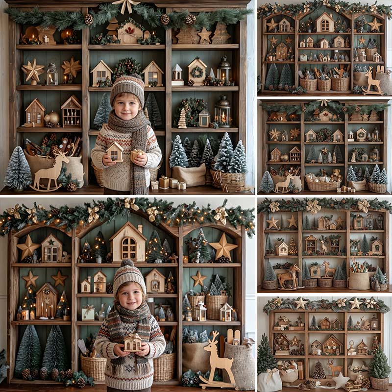 Home Fragrance Gingerbread - خلفية تصوير خضراء لعيد الميلاد بتصميم