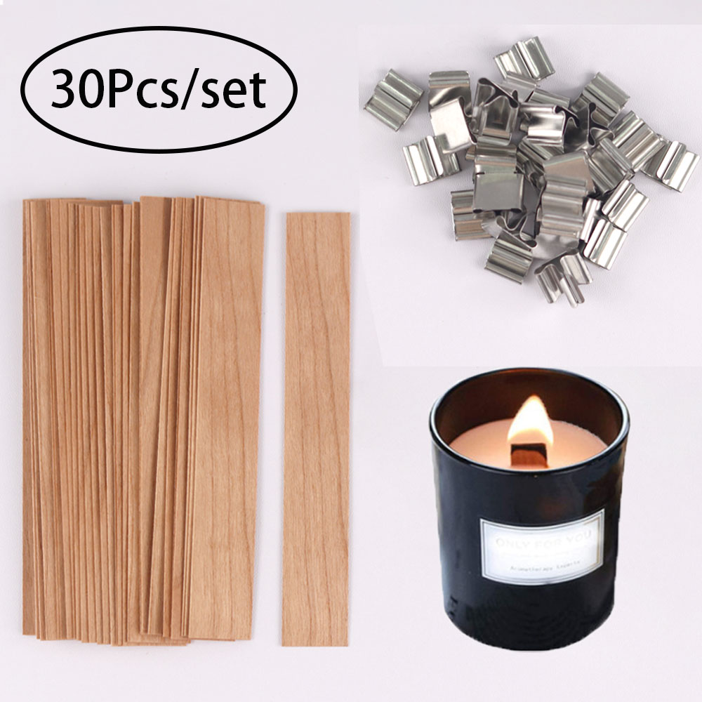 Wooden Wick Candle - 30 قطعة شمعة خشبية الفتائل شمعة