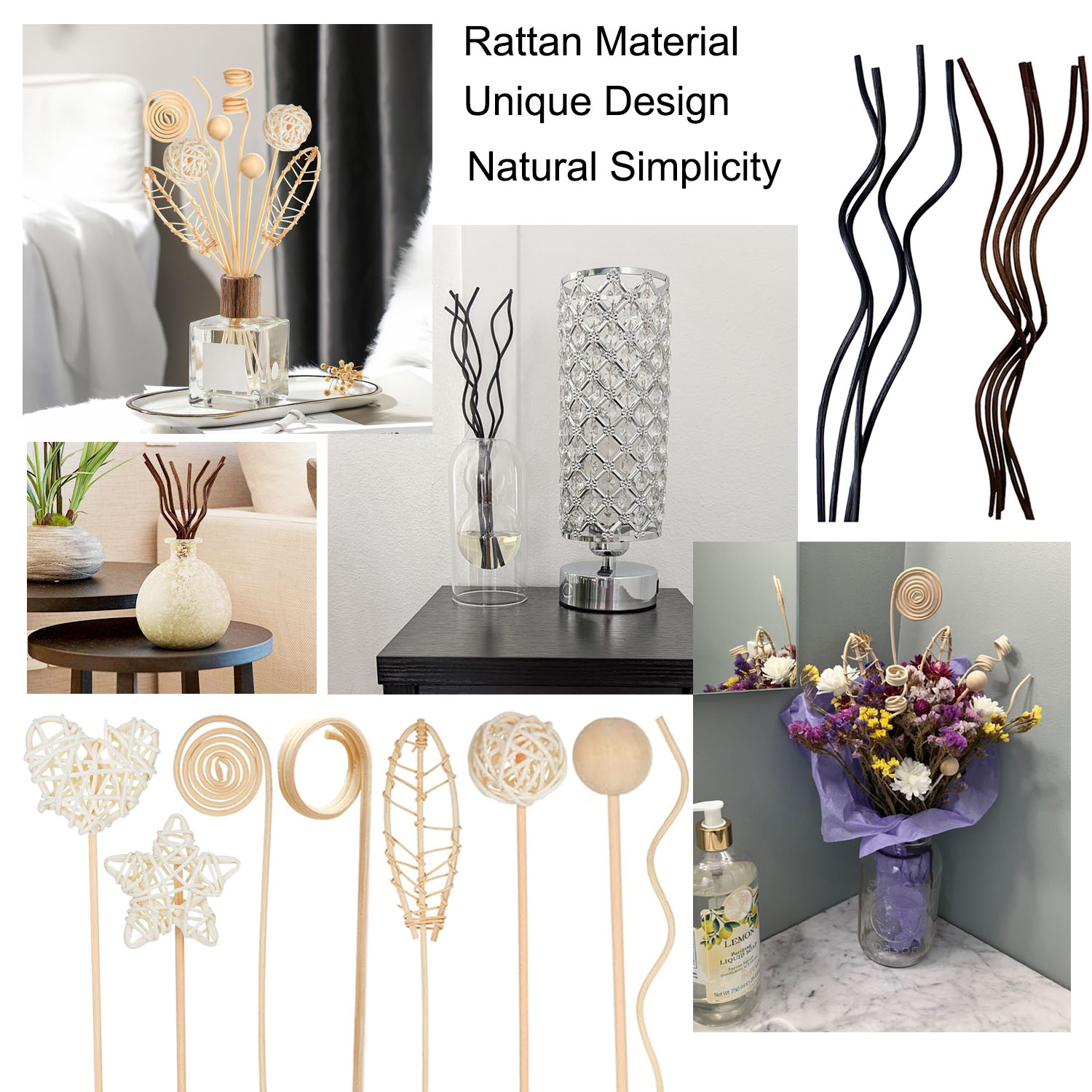5/15 قطعة طويلة متموجة الروطان - مراجعة Home Fragrance Reed Diffuser Refill وسعره