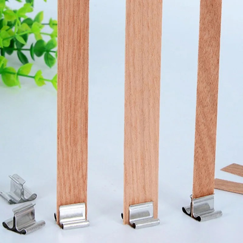 50/100 مجموعة فتائل شمع خشبية  - مراجعة Wooden Wick Candle وسعره